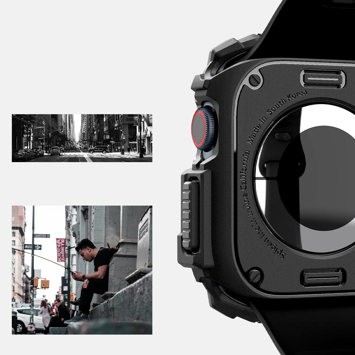 Etui Spigen Rugged Armor do Apple Watch 10 42 mm, czarne